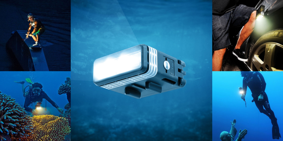 фото застосування підводного ліхтаря SP POV LIGHT 2.0